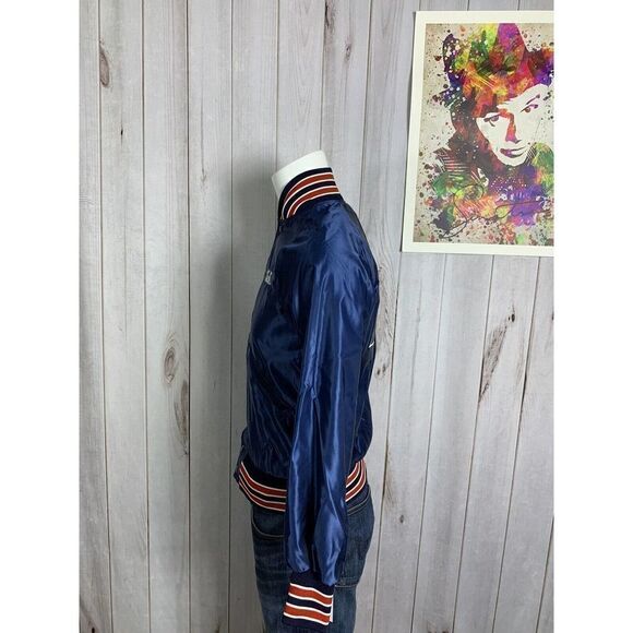 Vintage Butwin Satin Blue Jacket Mens XS Bomber Coat Snap 80s USA - Picture 14 of 16